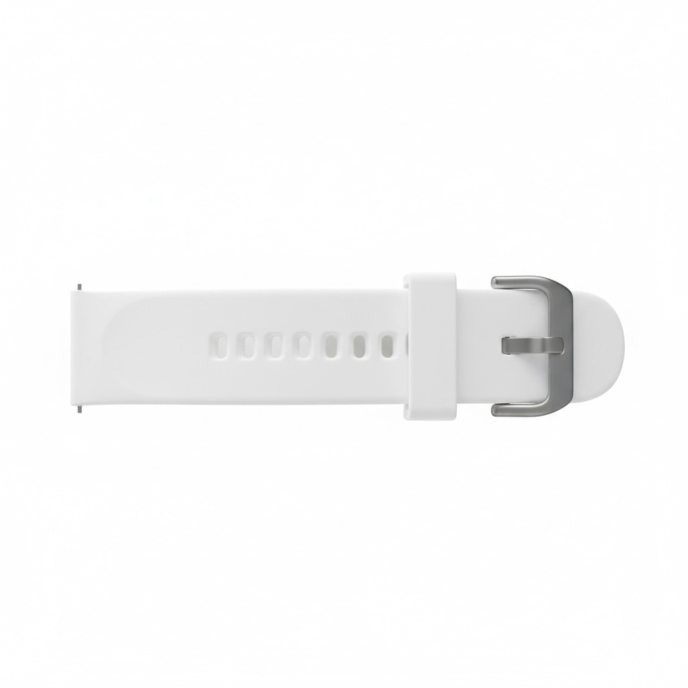 White Silicone Watch Band Replacement Silver Buckle